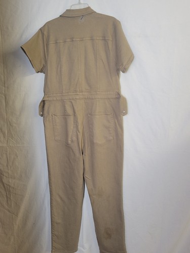 Good American Size 5 / 2X Fit For Success Denim Jumpsuit Beige brown - Picture 5 of 9