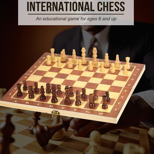 Holz International Chess Entertainment Schachspiel mit Klappbrett D5V6 - Bild 10 von 11