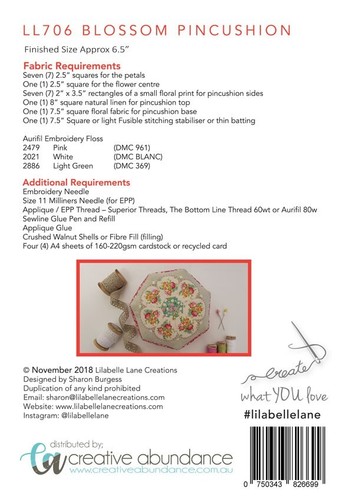 Blossom Pincushion EPP Flower Lilabelle Lane pattern - Bild 2 von 3