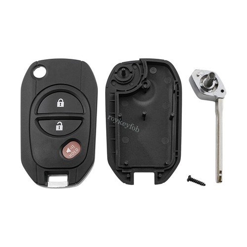 Modified Flip Remote Key Shell for Toyota Tacoma Tundra Fob 3 Buttons GQ43VT20T - Picture 3 of 11