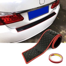 35.4" Car Rear Bumper Rubber Pad Kit Guard Sill Plate Trunk Protector Trim Cover