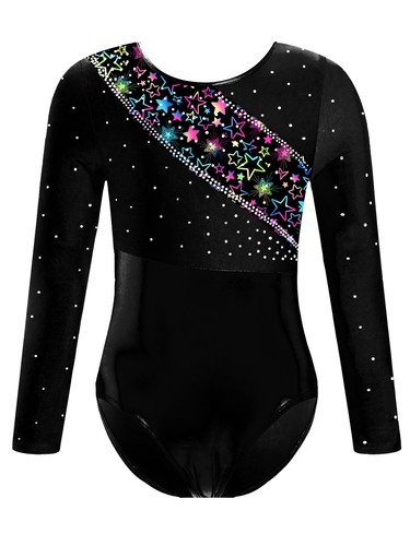 Girls Top Stylish Printed Bodysuit Rhinestones Leotard Dancing Leotards Dance - 第 28/70 張圖片
