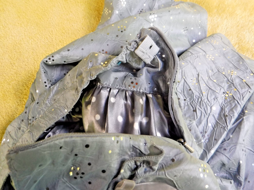EUC THE CHILDRENS PLACE SILVER SATIN LIKE SEQUINED SKIRT WITH BOWS, SIZE 6X/7! - Picture 7 of 14