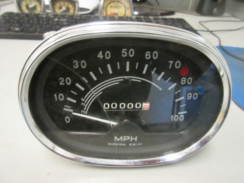 Honda CL160A CL160 CL 160 Speedometer Gauge Gauges OEM NOS "Cracked Glass" WM15D - Picture 8 of 9