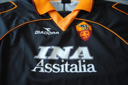 MAGLIA MAGLIA CALCIO AS ROMA ITALIA 1999 2000 RETRO VINTAGE TERZA TAGLIA UOMO XS - Foto 2 di 11
