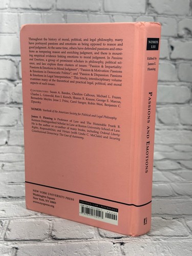 Leidenschaften und Emotionen: NOMOS LIII (NOMOS - American Society for Political and Le - Bild 2 von 3