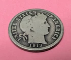 1913S Silver Semi Key Date Barber Dime VG+ 260602