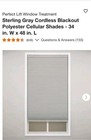 Celluar Sterling Gray 34 W X 48 L Cordless Blackout 