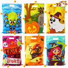 72 Pcs Halloween Goodie Bags, Plastic Candy Bags in 6 Designs for Kids Snacks Pa