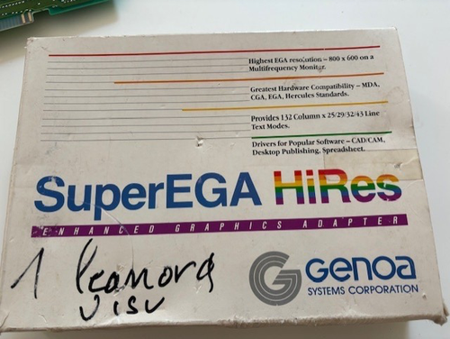 Vintage ISA Genoa Super EGA graphics card for retro computer XT AT with box - Zdjęcie 5 z 10