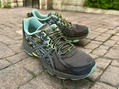 Asics Women's Size US 8 Gel-Venture 6 Running Shoes Black/Carbon/Neon Lime - Picture 6 of 9