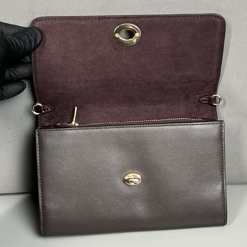Coach Glitter Turnlock Chain Crossbody Clutch F38963 Gold/Platinum/Dark Brown - Picture 9 of 23