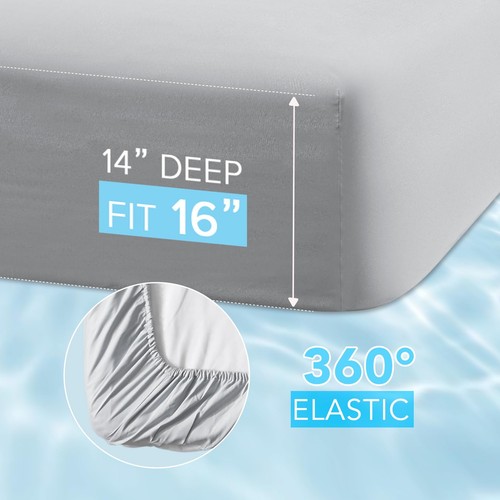 Coolmax Moisture Wicking Fitted Sheet ONLY Super Soft, Fade Resistant, All El... - Picture 4 of 8