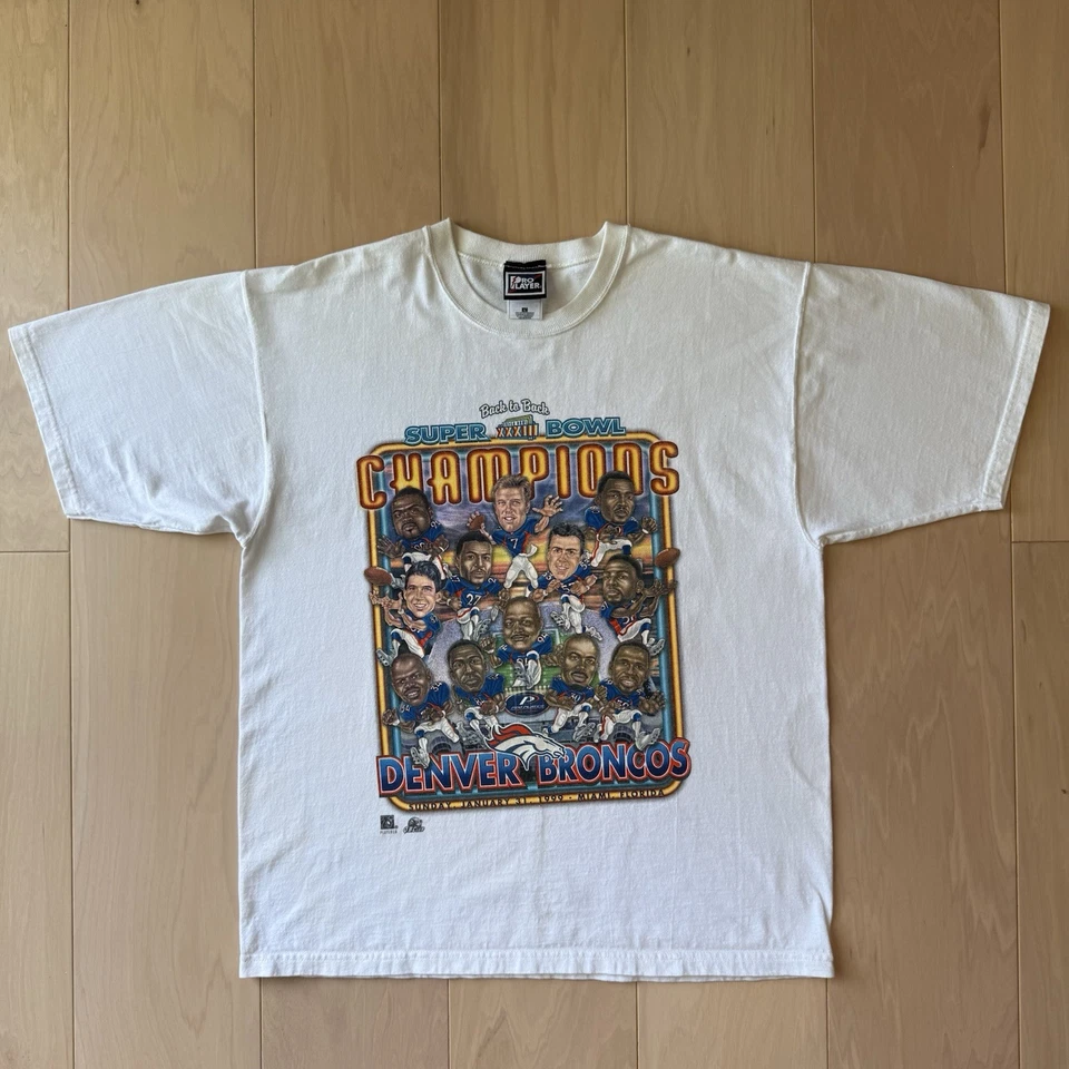 Camisa De Colección Denver Broncos Grande Blanca Años 90 NFL Fútbol Super Bowl Campeones Foto 2 de 4