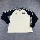 Oasis x Adidas Live 25 Long Sleeve Raglan T-Shirt Mens M Cream Black Tour