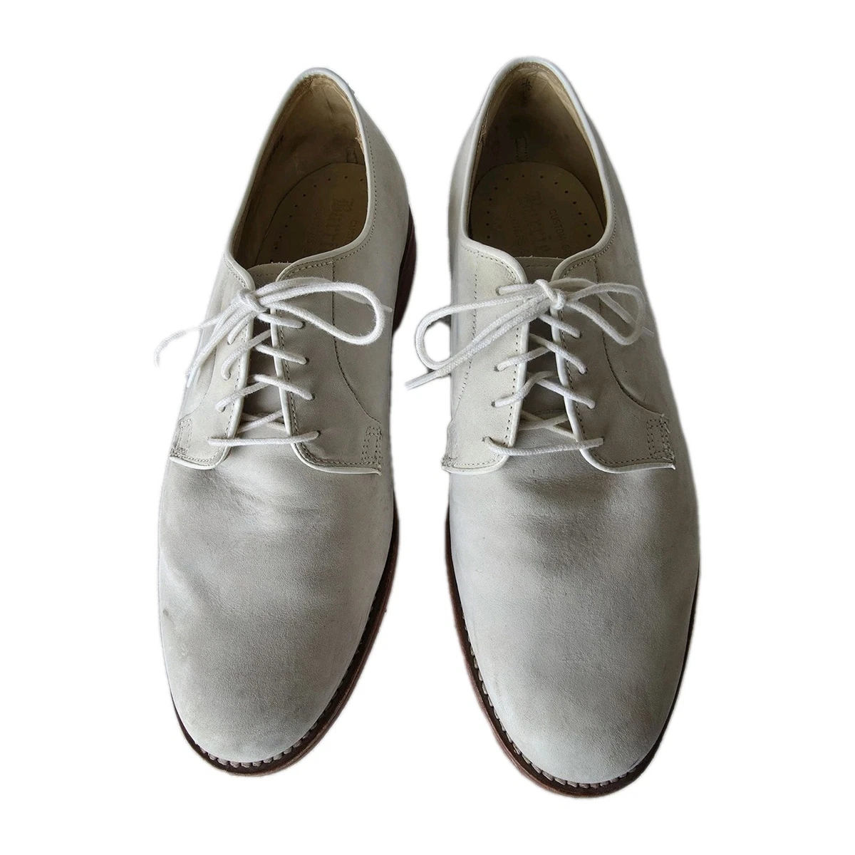 VERY GOOD Armani Jeans White Dirty Bucks Nubuck Derby Made in USA Men’s 9 D White Bucks Shoes - Etsy main image 3