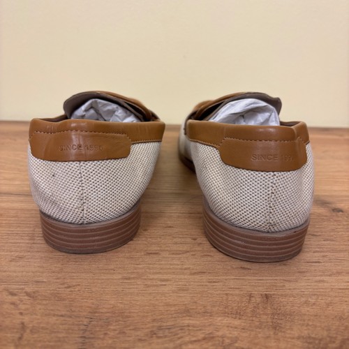 Franco Sarto Riley Damen-Halbschuhe Größe 7,5 Latte Canvas hellbraun Leder flach Freizeit - Bild 8 von 10