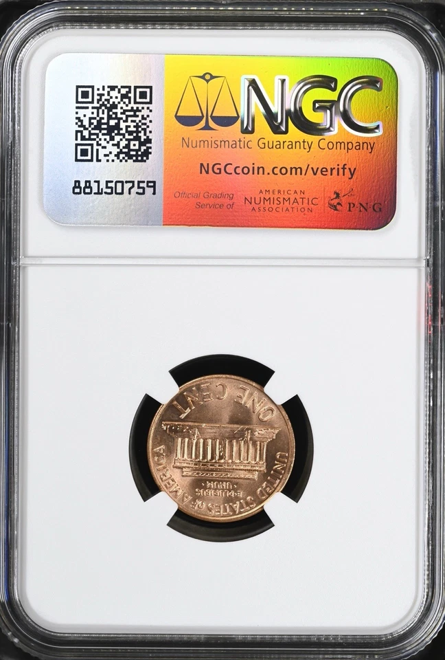 1970 S Small Date Lincoln Memorial Cent 1C NGC MS65 RD - Image 2 of 2