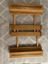 THE PAMPERED CHEF Stoneware Trivet #2130 Adjust Wood Carry Cooling Rack Tray *