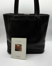 VINTAGE BLACK LEATHER COACH BLEEKER TOTE BAG # G9D 9305 MADE IN USA Barely Used