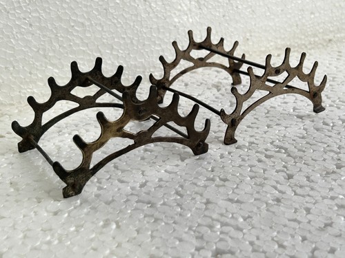 Antiguo soporte para lápices victoriano de latón de hierro para oficina retro decorativo 2 piezas - Imagen 1 de 15