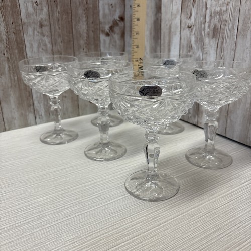 6 copas de vino Sheffield 24 % cristal de plomo champán hechas en Yugoslavia envío y devolución gratuitos - Imagen 2 de 12