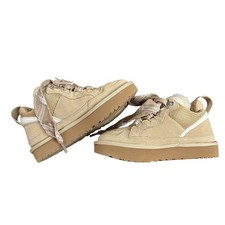 UGG Lowmel Sneakers Womens Size 5 Beige Platform Shearling Lace Shoes NEW