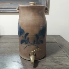 Vtg Maple City Pottery Cooler Monmouth ILL. salt glazed stoneware 12" x 7"