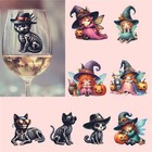 9x Mixed Halloween Fairy Cat UV DTF Sticker- Tumbler Wine Glass Bottle Mug