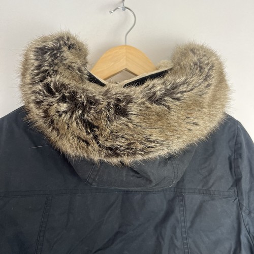 Barbour Kirkby Waxed Parka Jacket Cotton Women’s Size UK16 US12 Fur Hood - Bild 6 von 11