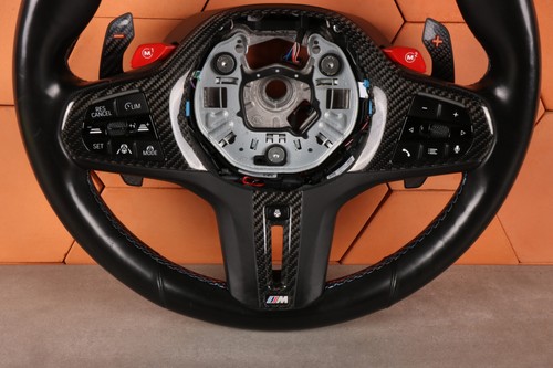 BMW M3 G80 G81 M4 G82 G83 VOLANTE M-POWER CARBONIO RISCALDATO PADDLE ASSISTANT - Foto 4 di 14