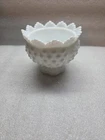 Vtg Fenton Candle Holder. Mini White Hobnail Milk Glass 4 X 3.25 In.