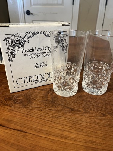 W.M. DALTON FRENCH LEAD CRYSTAL NO. 7 BEVERAGE GLASSES Set Of 2 NIB Vintage D2 - Picture 4 of 4