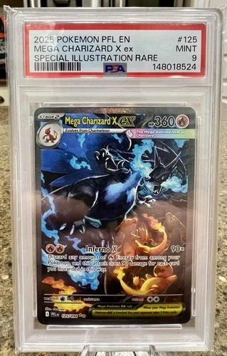 MEGA CHARIZARD X EX 2025 POKEMON SPECIAL ILLUSTRATION RARE 125/094 PSA 9