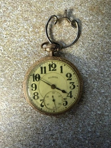 Antique Illinois Gold Plated 21 Jw. Bunn Special Pocket Watch(NEEDS CLEANED)