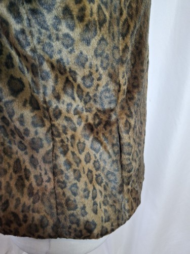 M&S Per Una Faux Fur Coat Jacket Leopard Animal Print Women's Medium C4875 - Picture 2 of 8
