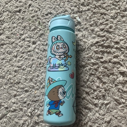 Labubu Drinks Bottle teal Water Cup School Travel Lid Kids - Picture 3 of 4