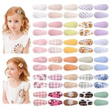 Snap Flower Pattern Hair Clips for Fine Hair - 1.5 Wrapped Mini 60 PCS