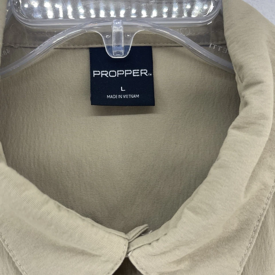 Camisa táctica Propper para hombre L caqui SS safari viaje caminata carga utilitaria Foto 3 de 4