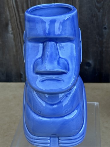 Paar große Tiki Keramik Cocktail Tassen Retro Tiki Hausbar Pflanzenvasen. - Bild 3 von 12