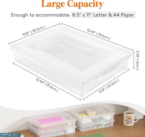 Lifewit 4er Pack Kunststoff Mehrzweck Aufbewahrungsbox mit verriegelbaren Deckeln, klar DIN A4 - Bild 2 von 2