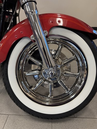Harley Chrome 9 Spoke Heritage Fatboy FLSTC Wheels Rims 2000 to 17 FLSTN, Deluxe - Picture 5 of 8