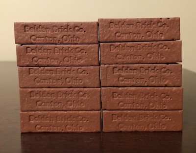 #ad Lot of 10 Belden Brick Co. Miniature Souvenir Sample Bricks Canton Ohio OH $21.50