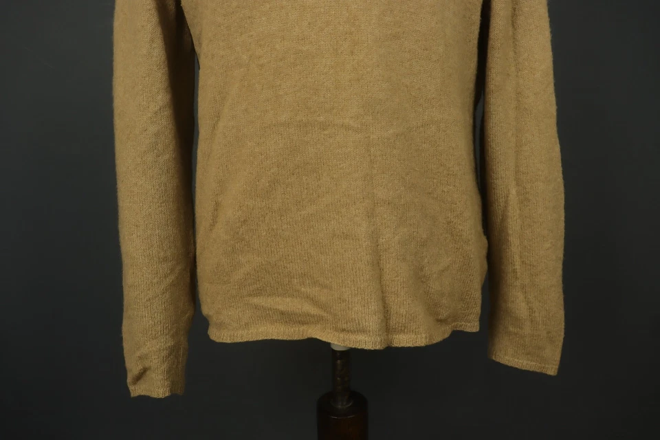 Suéter Pullover Roberto Collina Marrón Lana Merino Bebé Camel Cuello Simulado Talla 50 Foto 3 de 4