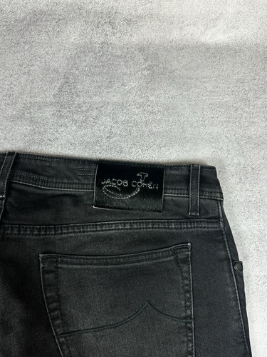 JACOB COHEN Limited Edition Style 688.C Black Sraight Jeans Pants W38 Button Fly - Picture 10 of 15
