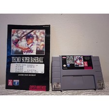 Tecmo Super Baseball Super Nintendo SNES Game Cartridge with Manual SNS-ATBE-USA
