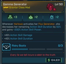 Borderlands 4 • Legendary COMs • Harlowe Gamma Generator Risky Lvl 50 • PS PC XB