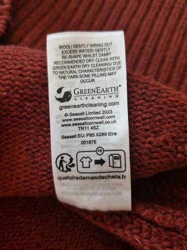 Seasalt Cornwall Knitted Merino Wool Sweater Coupling Vest Burnt Orange Size 10 - Picture 5 of 5