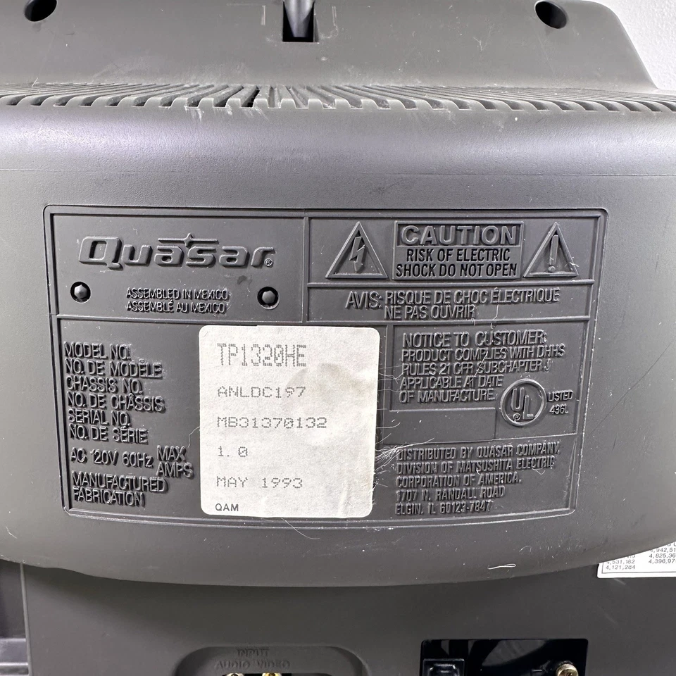 Quasar TP-1320HE 13" CRT TV Retro Gaming Tested Working - Image 4 of 4