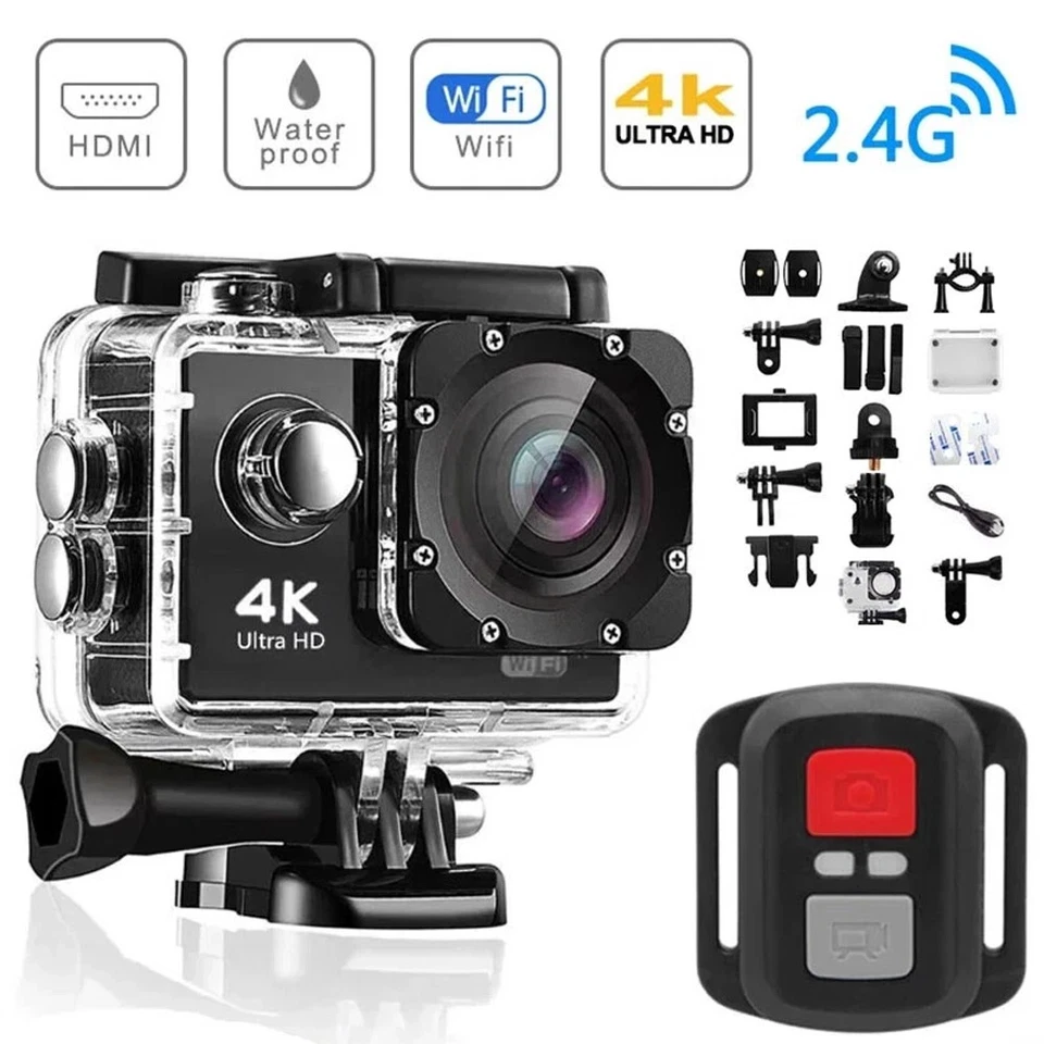 New 4K Ultra HD Cam WiFi Camera Waterproof Case 1080p+ Sports Action Camera - Image 4 of 4
